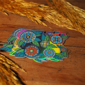 Holographic Flower Power Sticker